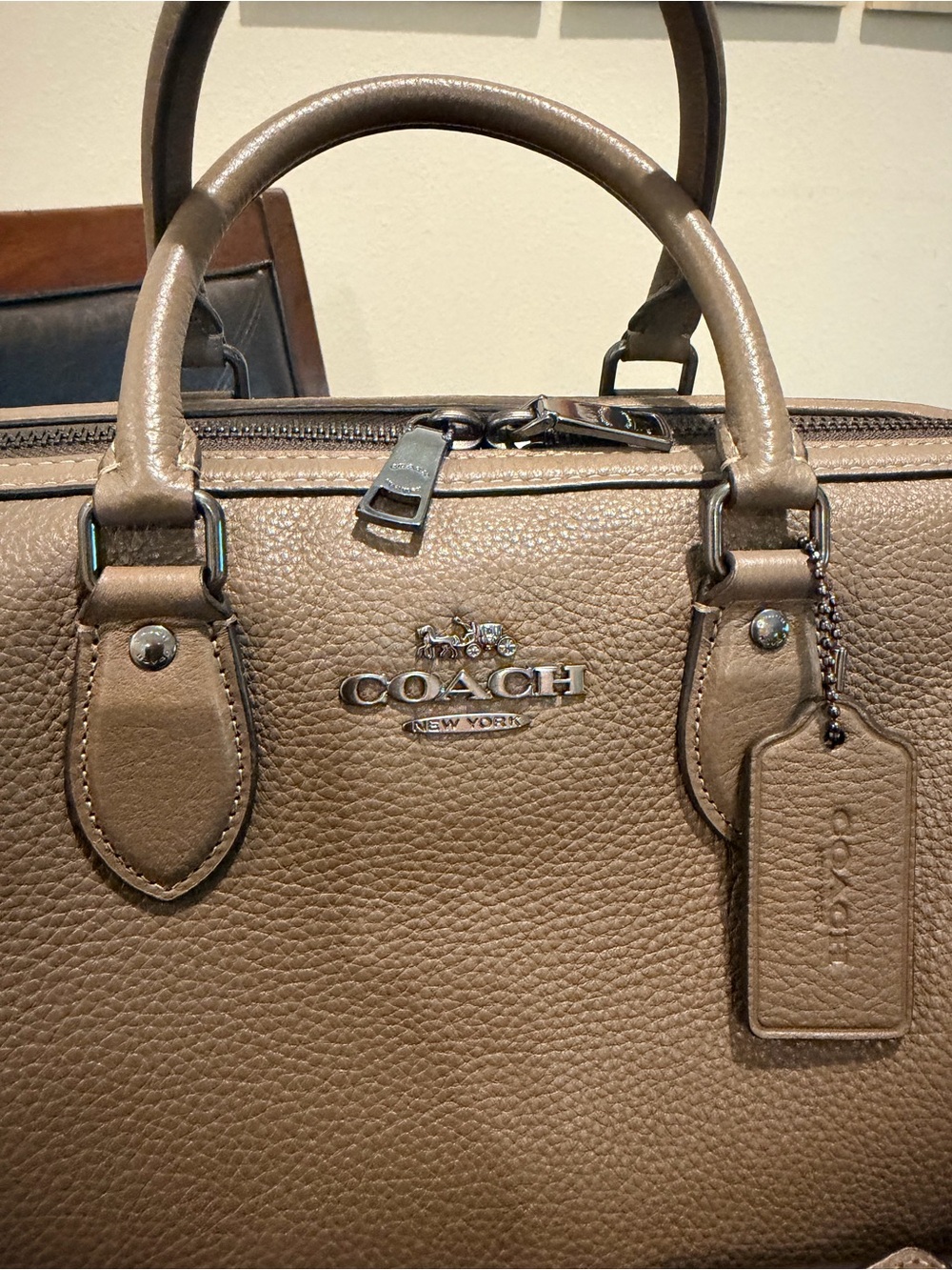 COACH Large Rowan in Dark Stone